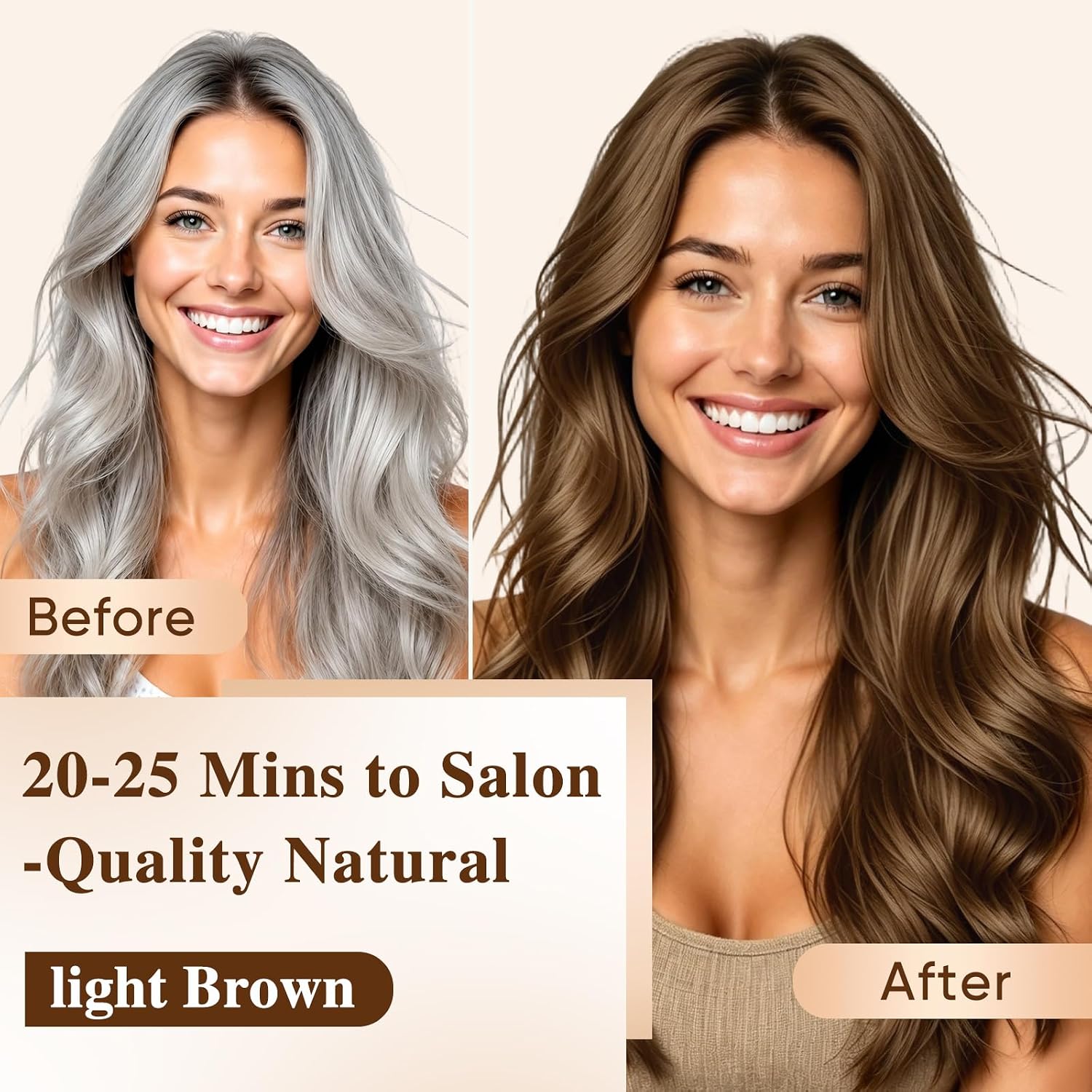 Detalle de HIS&HERCHOICE Hair Dye Shampoo, Light Brown