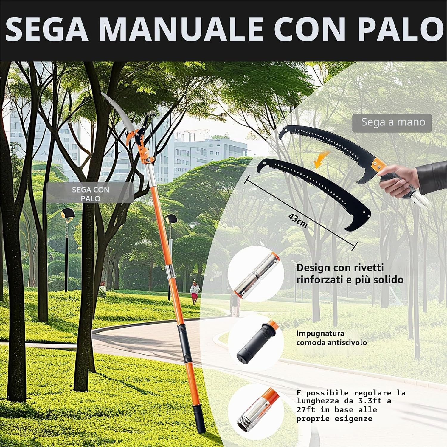 Thumbnail 6 de Roomark Cesoie telescopiche da 2-8 m: potatura sicura e versatile per giardino