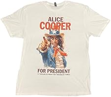 Detalle de LYF STILE Alice Cooper Old Black Eyes 2024 Whistle Stop Tour Official Graphic Short Sleeve Mens White T-Shirt