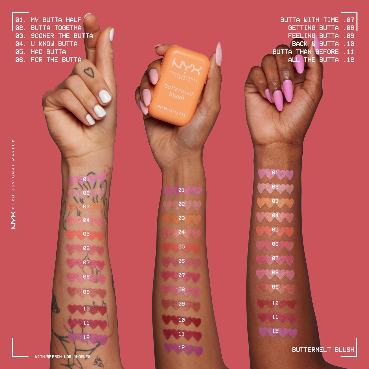 Detalle de NYX Professional Makeup Buttermelt Blush 01 My Butta Half – cremige Textur mit Shea‑, Mandel- und Mangobutter