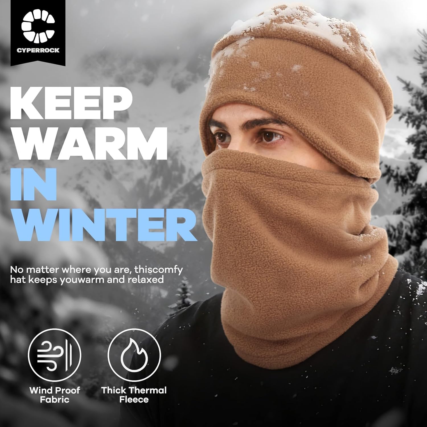 Detalle de CYPERROCK Winter Beanie Hat Scarf Set 2-piece