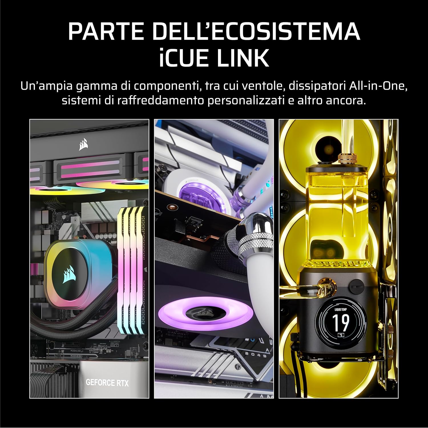 Thumbnail 6 de CORSAIR iCUE LINK RX140 MAX RGB 140mm PWM Ventola con iCUE LINK System Hub (RX140 MAX) — bianco