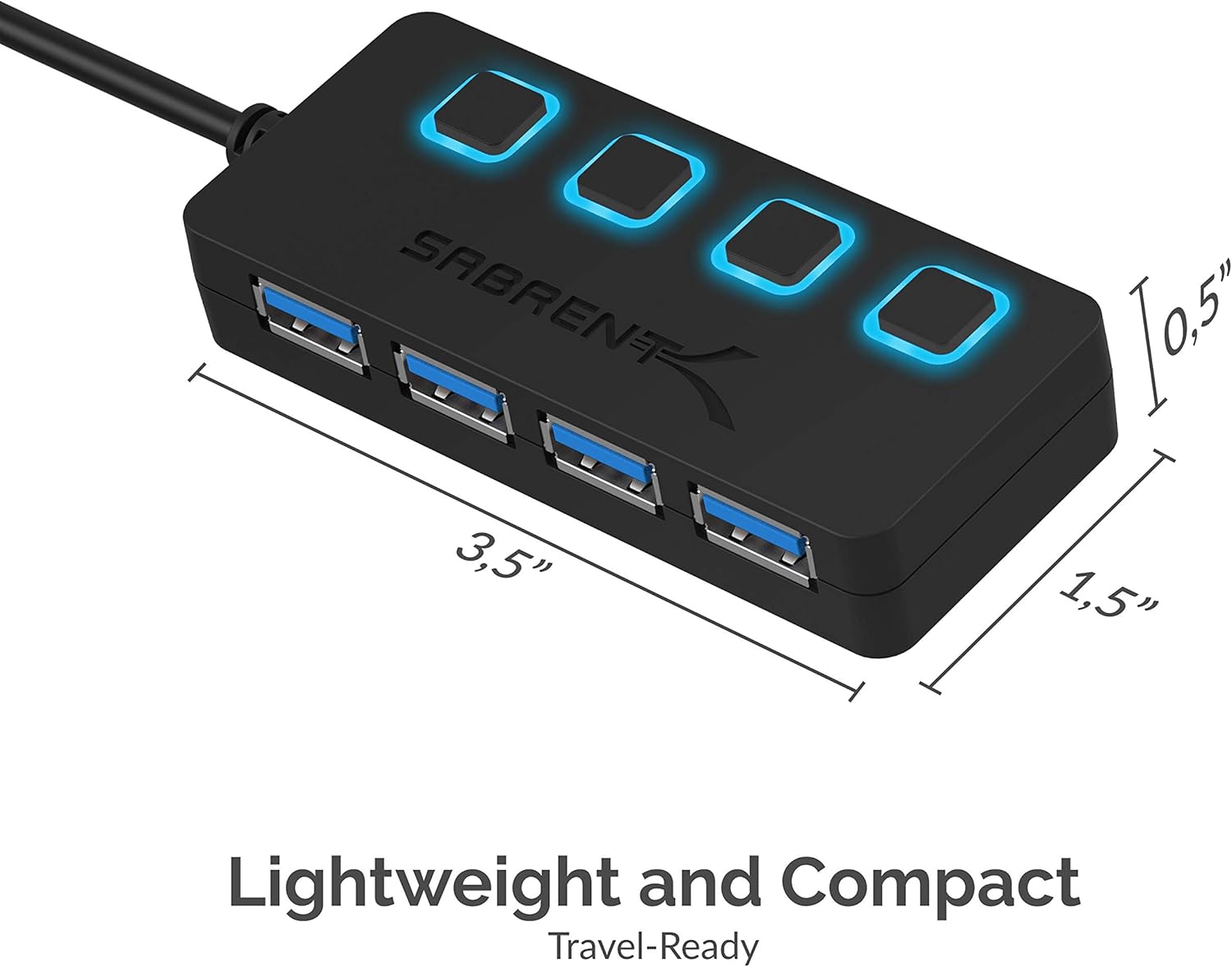 Thumbnail 5 de SABRENT HB-UM43 4-Port USB 3.0 Hub with Switches 📱