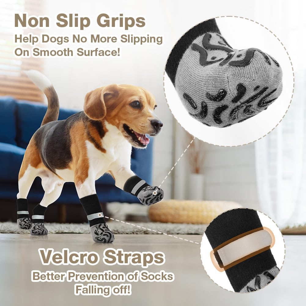 Thumbnail 2 de Adiwo Calzini per cani antiscivolo regolabili (2 paia) per piccola taglia e media taglia XL