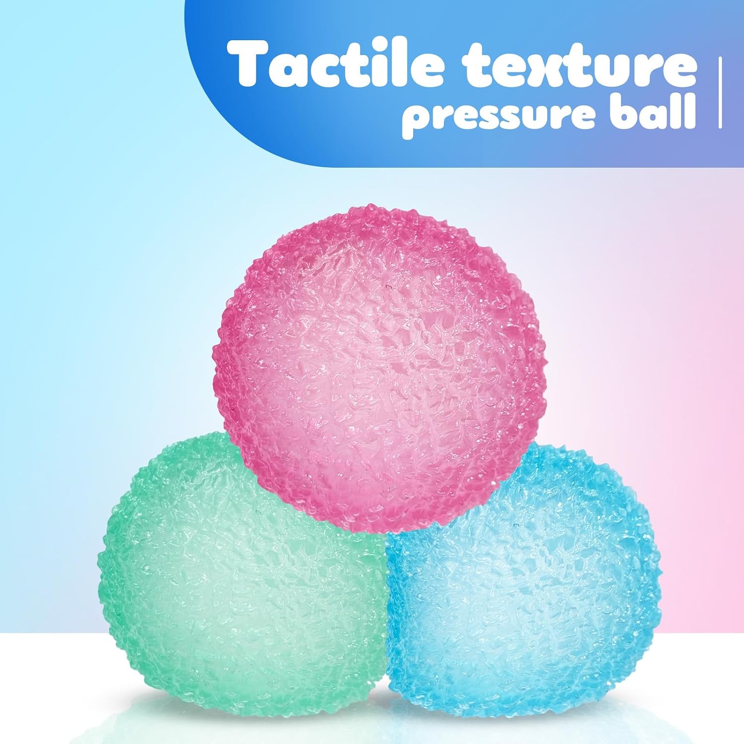 Detalle 2 de UWKNHS 3pc Texture Ball Stress Set — High-Density Gel Fidget Toys for Adults