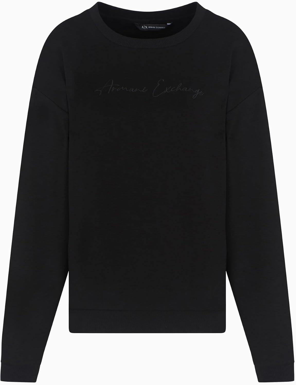Detalle de Armani Exchange Essential, Embroidered Logo Signature – Sweat-shirt femme à col rond