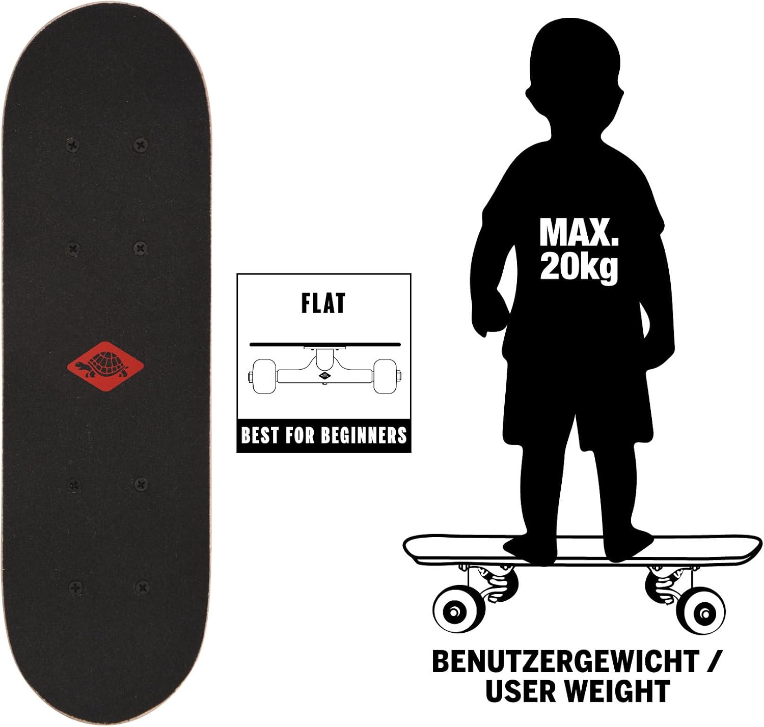 Detalle de Schildkröt Mini 17" Skate It Out – deskorolka dziecięca 43 × 13 cm z klonu