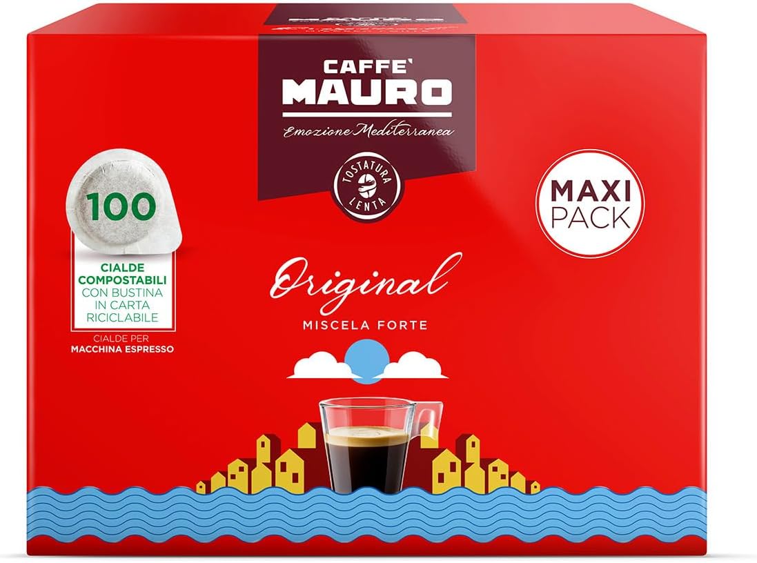 Thumbnail 1 de Caffè Mauro Torrefazione Cialda Compostabile Original – Intensità 10/10, Sistema ESE, 100 Cialde da 44 mm