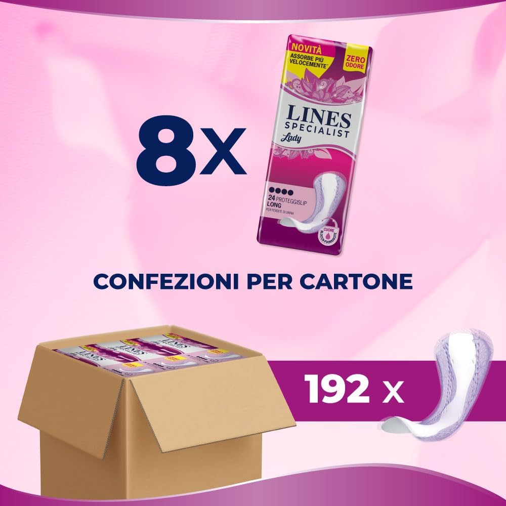 Detalle de Lines Specialist Lady Ultra Mini: Assorbenti per Incontinenza Donna, 8 Confezioni da 24 Unità