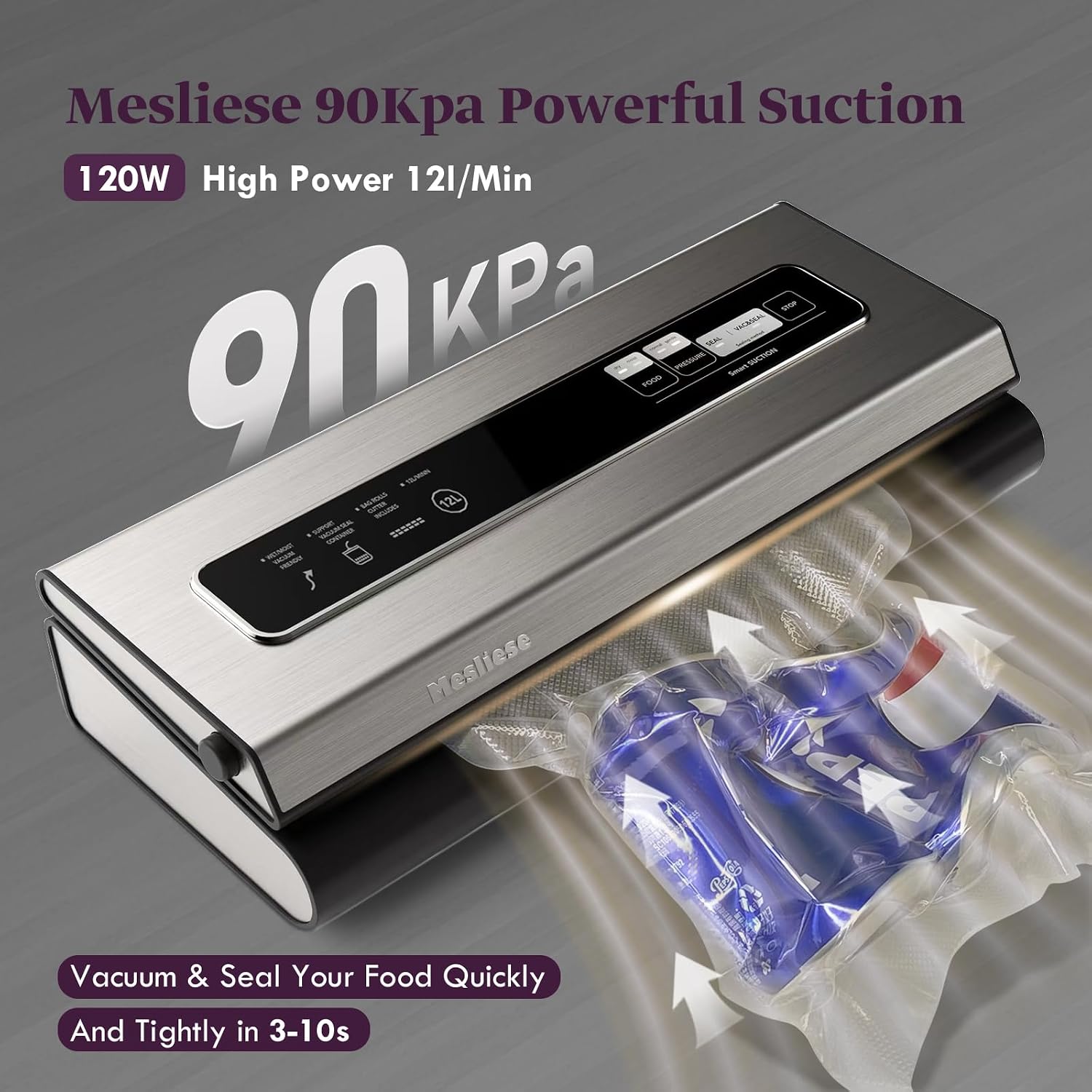 Detalle de Mesliese Vacuum Sealer, 90 kPa Suction