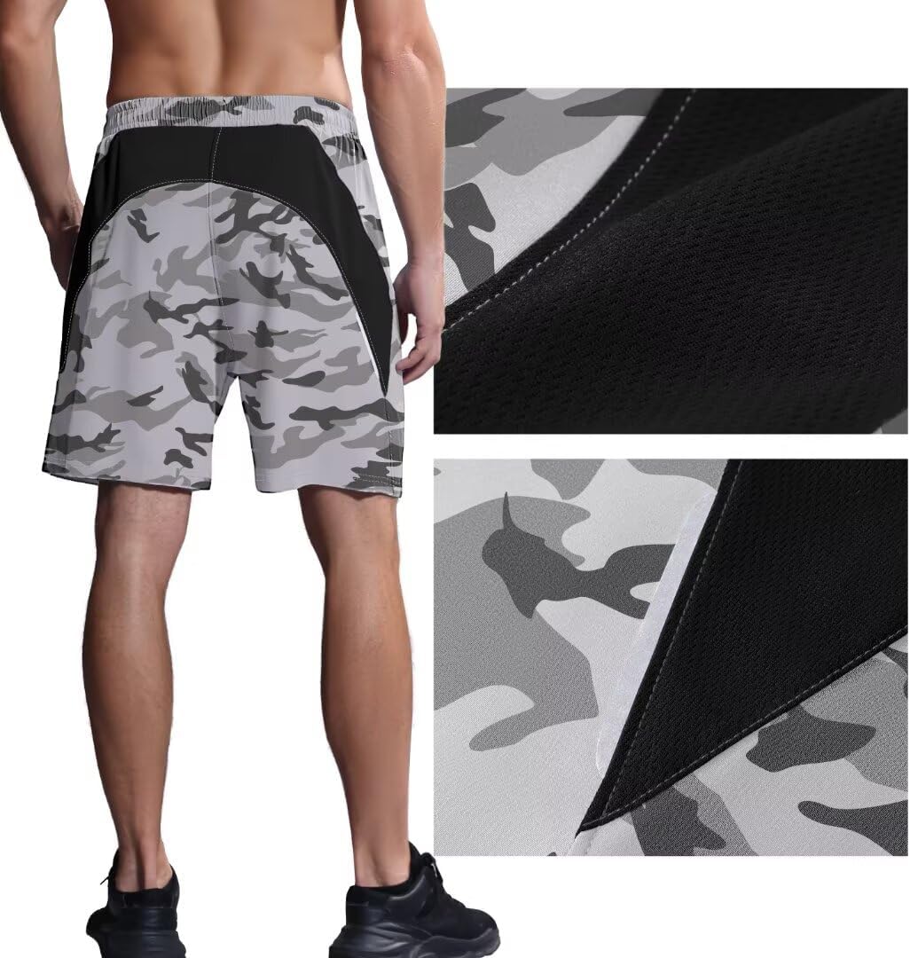 Thumbnail 3 de HMIYA Herren-Sport-Shorts — schnelltrocknend, Reißverschlusstaschen, reflektierende Streifen