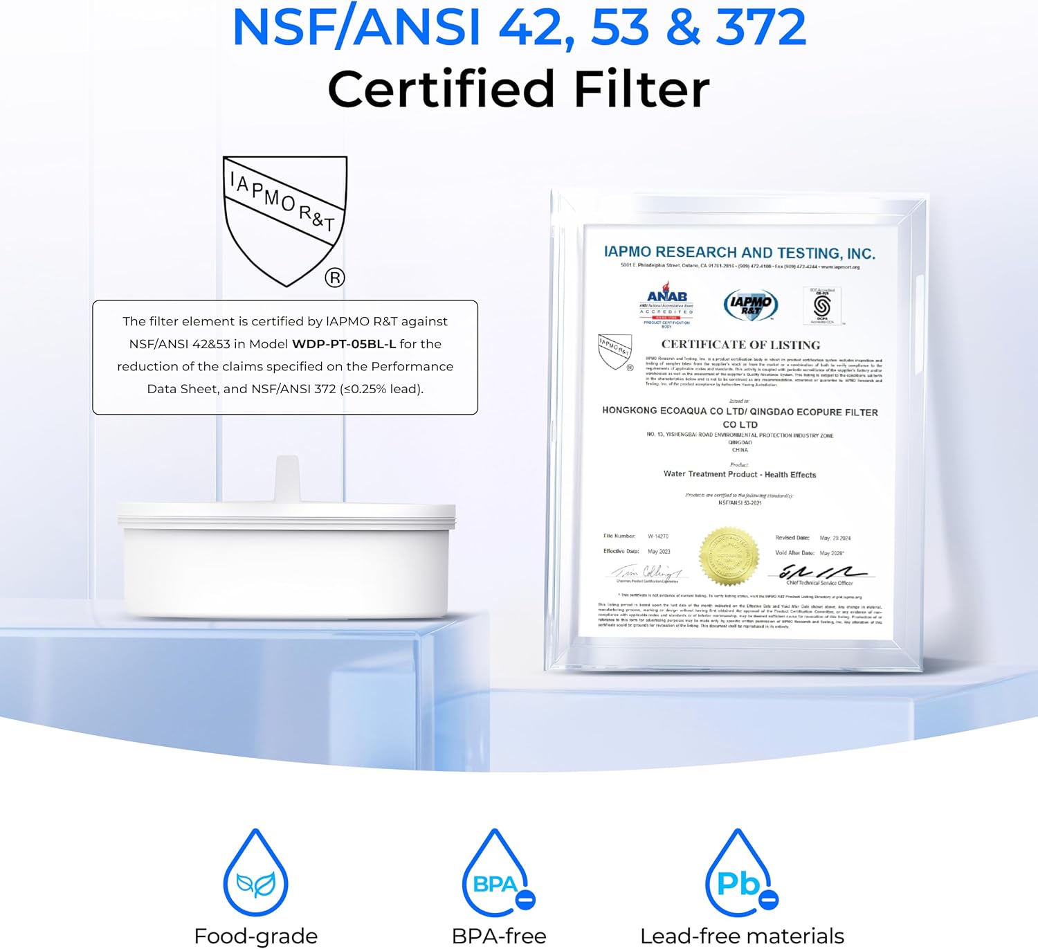 Thumbnail 4 de Waterdrop Glass Water Filter Jug 1.5L