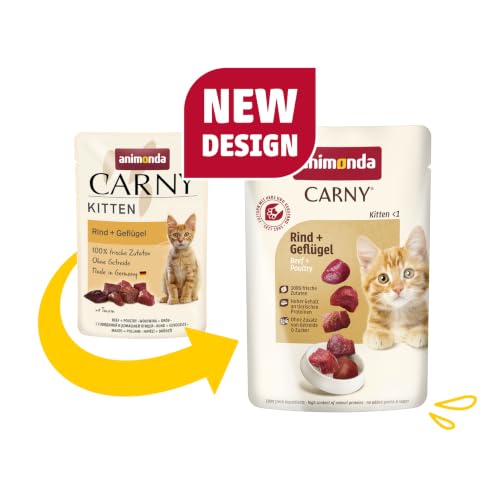 Detalle 2 de Animonda Carny Kitten Nassfutter Rind + Geflügel – Packung 12 × 85 g