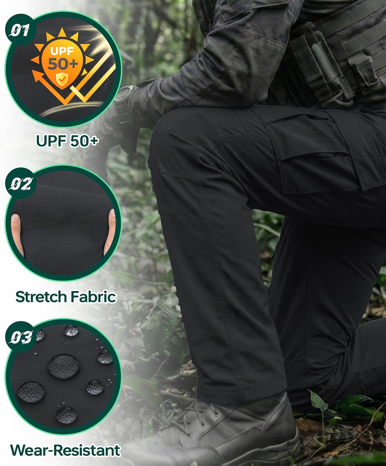 Detalle de NATUVENIX Tactical Pants Ripstop