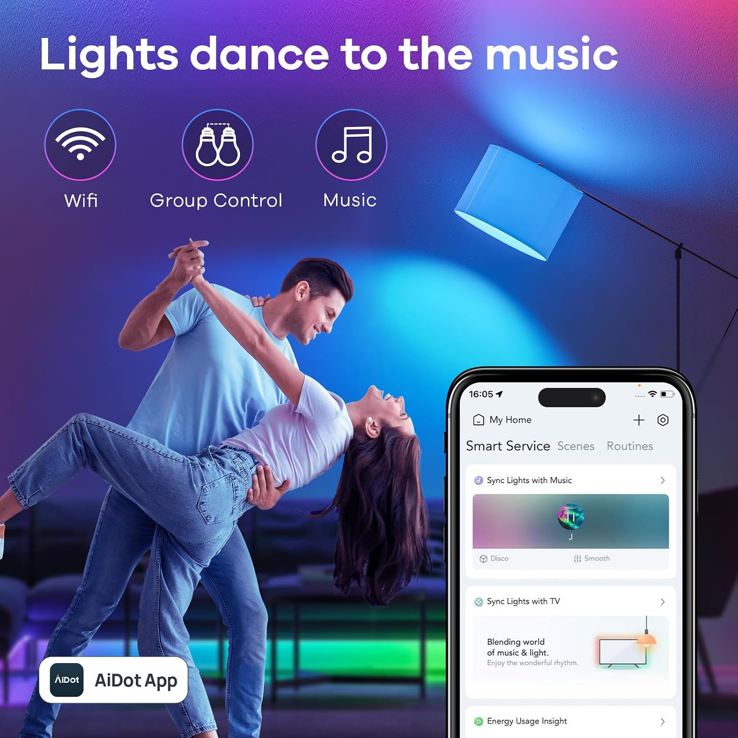 Thumbnail 6 de Linkind LS0101811266 Matter A19 Smart Bulbs, E26, 800 Lumens, Colour-Changing