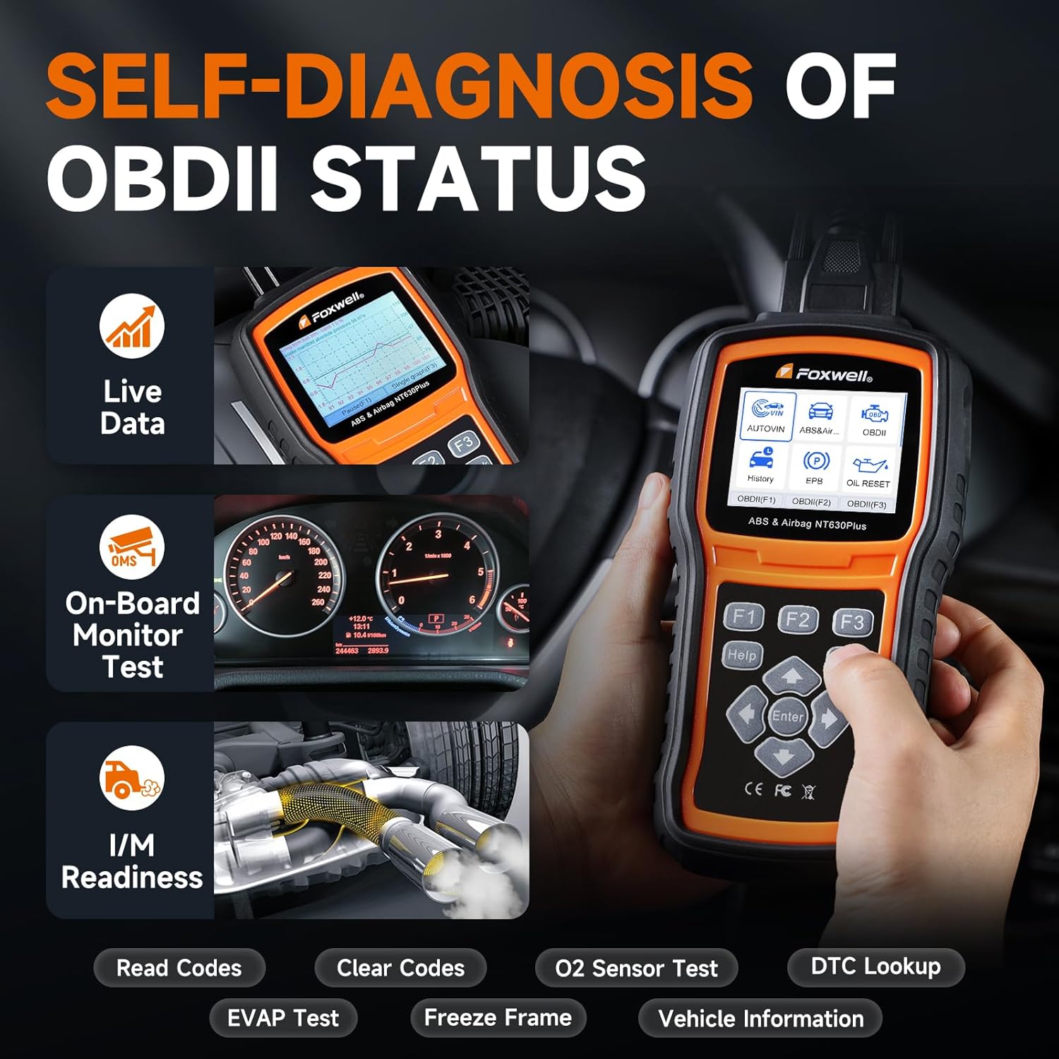 Thumbnail 6 de 2026 FOXWELL NT630 Plus OBD2 Scanner (ABS & SRS) with WiFi, Bidirectional Live Data & OBD-II Reset