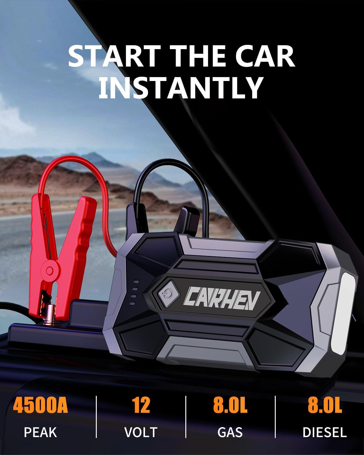 Detalle 2 de 4500A Jump Starter Power Pack 12V car booster pack