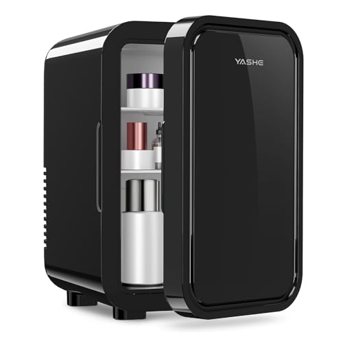 Detalle de YASHE Mini Fridge 6 Litre/8 Can: Portable Thermoelectric Cooler for Bedroom, Dorm, Car and More