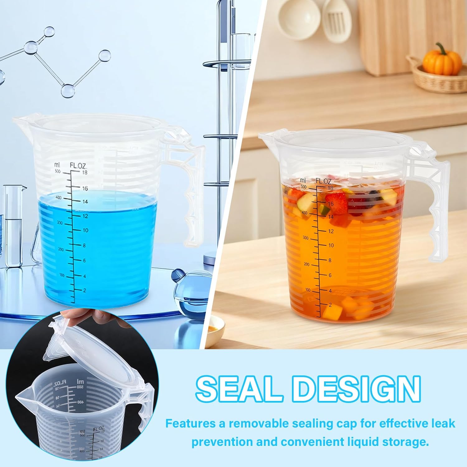 Detalle de Lainballow Plastic Measuring Beakers, 500 mL