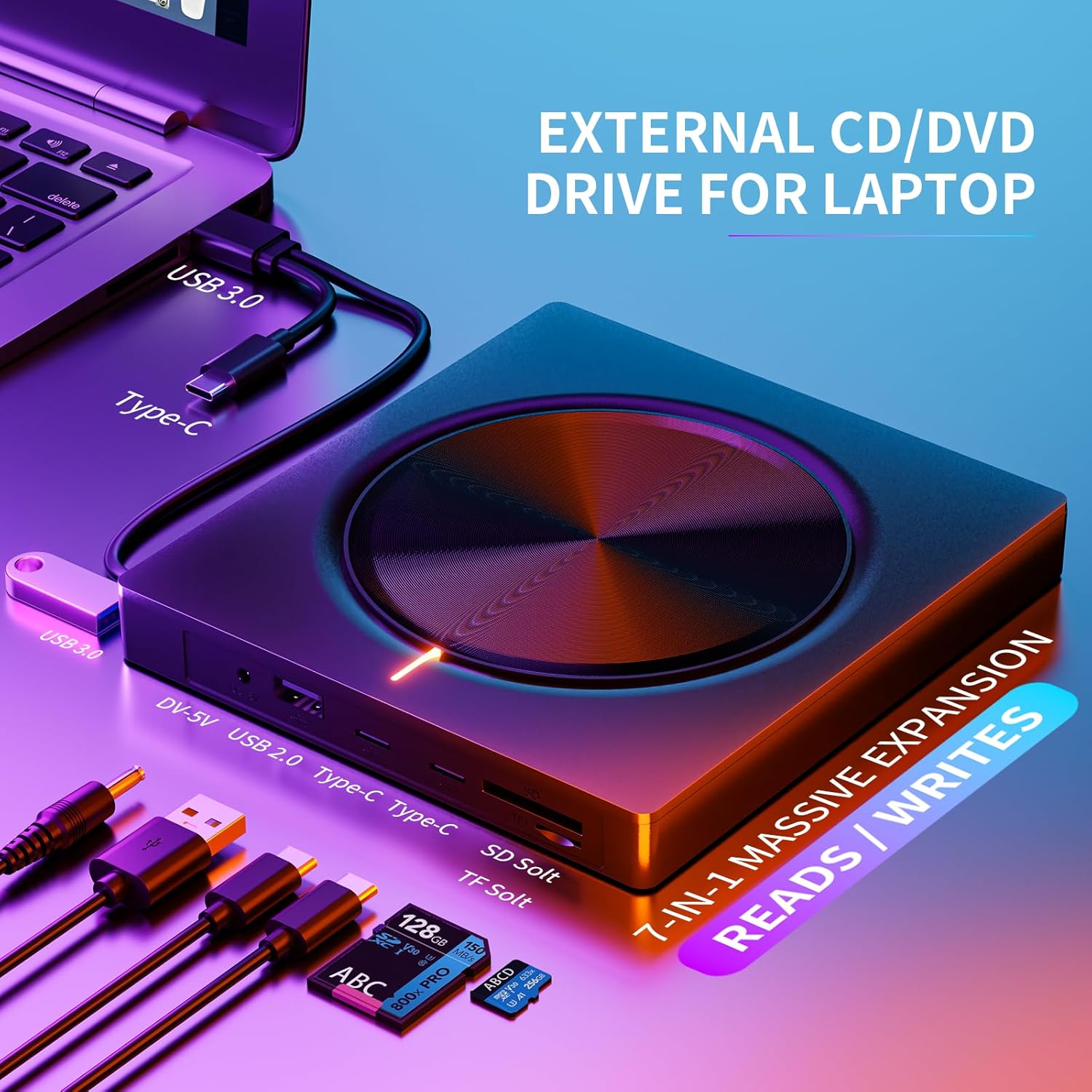 Detalle 2 de External CD & DVD drive 8 in 1