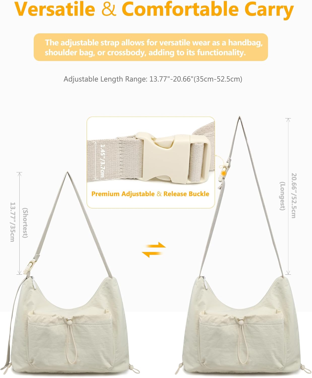 Detalle 2 de HYZUO Crescent Hobo Bag for Women: Large, Soft Puffy Crossbody with Adjustable Strap
