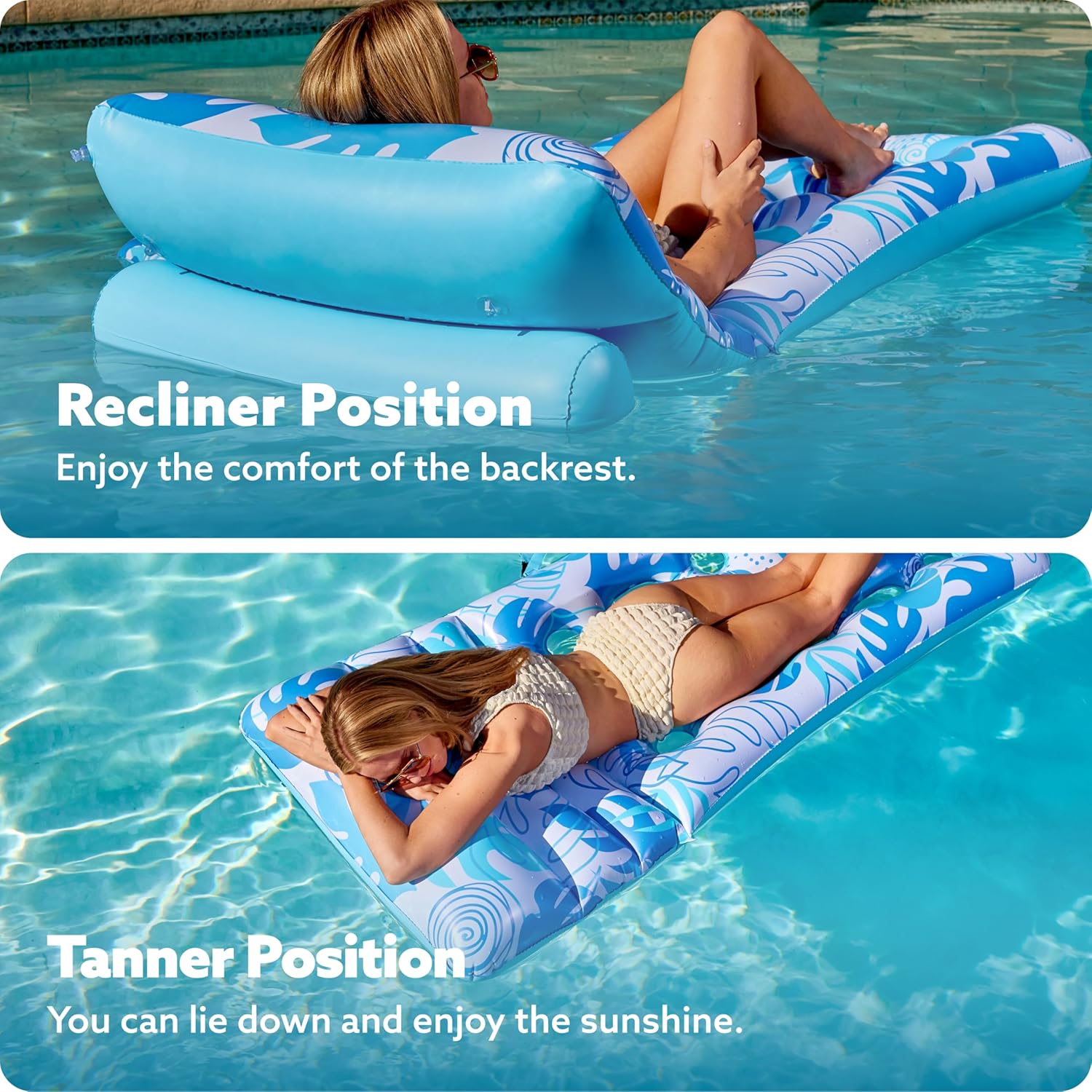 Thumbnail 3 de SLOOSH inflatable pool float for adults with adjustable backrest, cup holders and phone holder