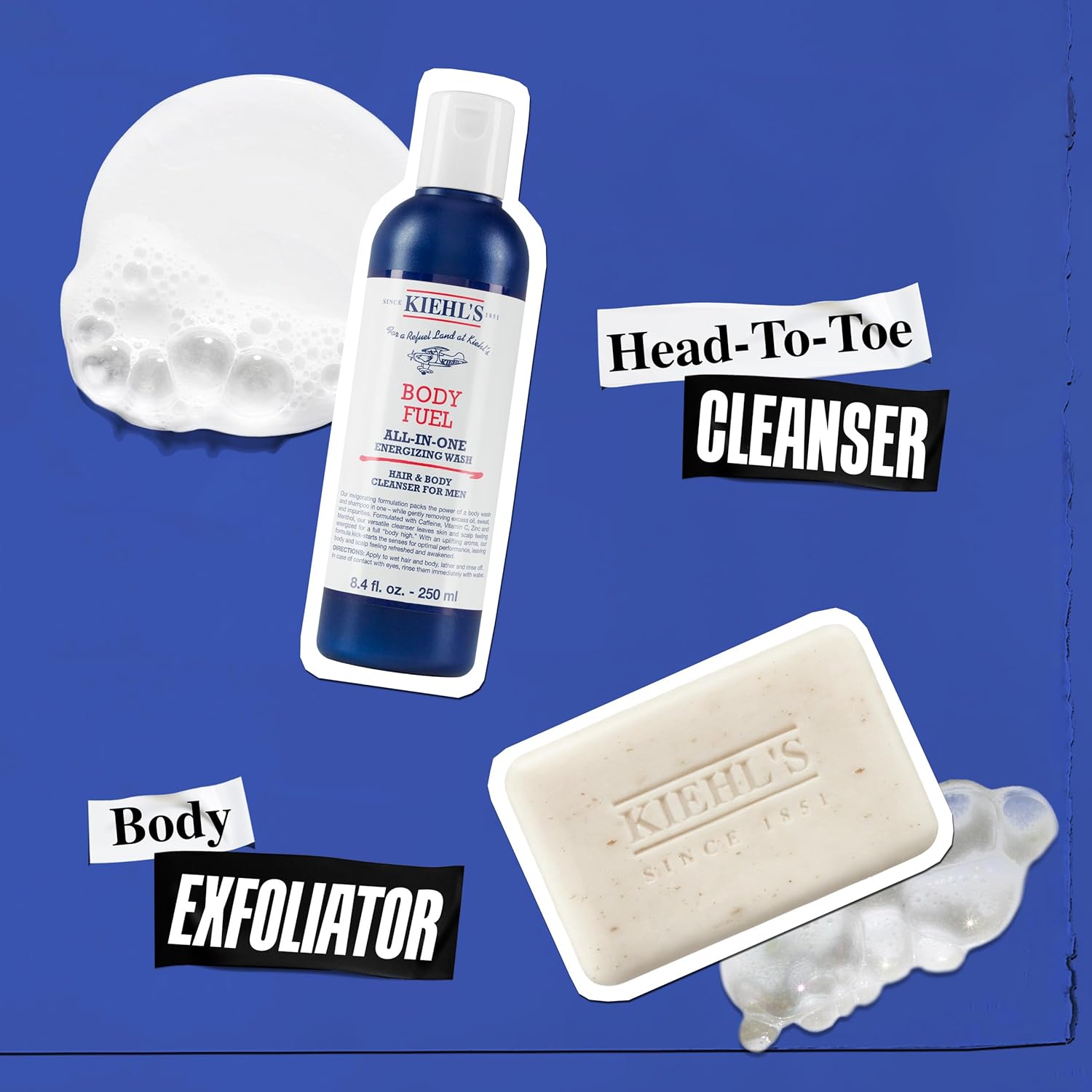 Detalle 2 de Kiehl's 3605970879334 Body Fuel Men's Wash & Shampoo with Menthol