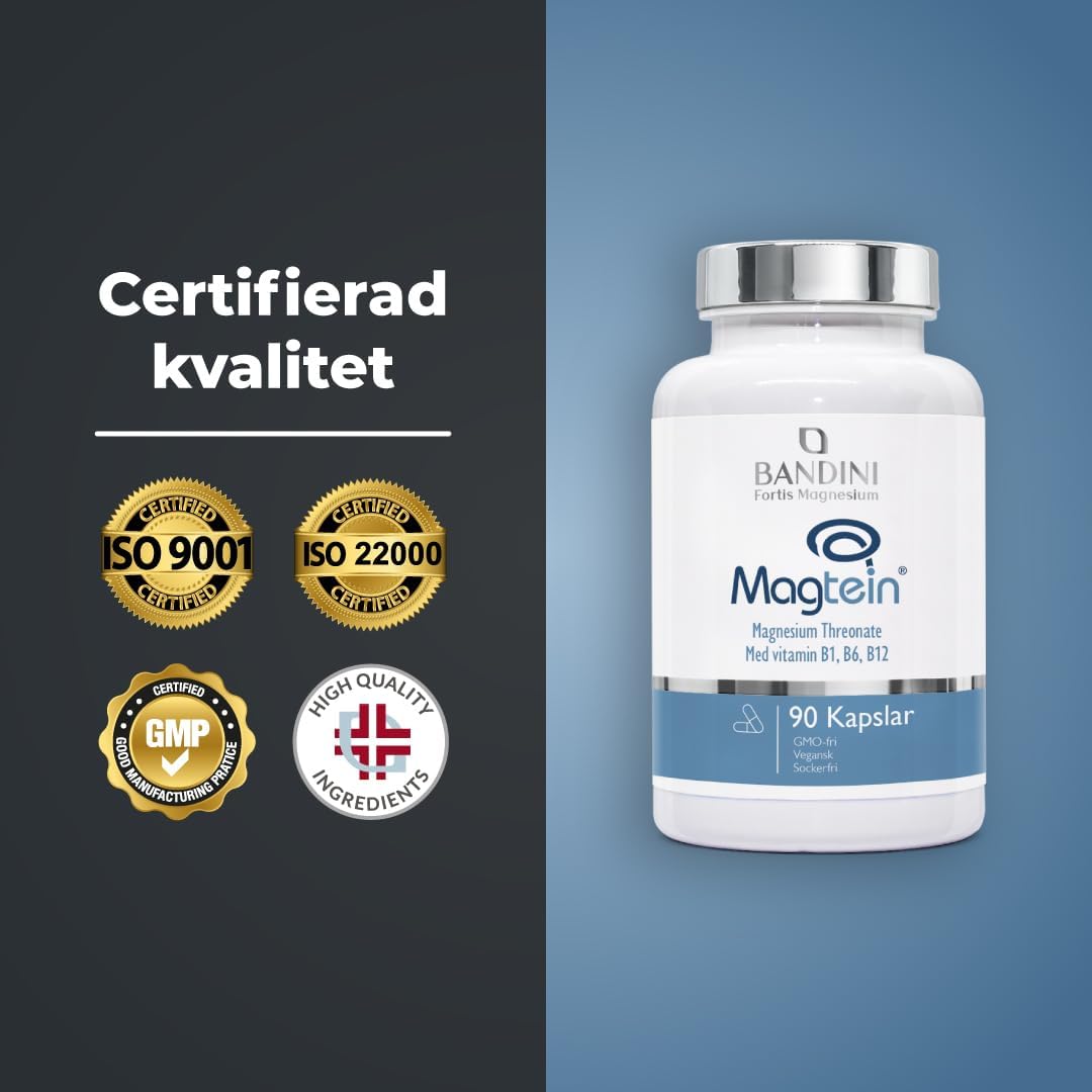 Thumbnail 6 de Bandini® Magtein® magnesium L-treonat, 2000 mg per dagsdos, 90 veganska kapslar