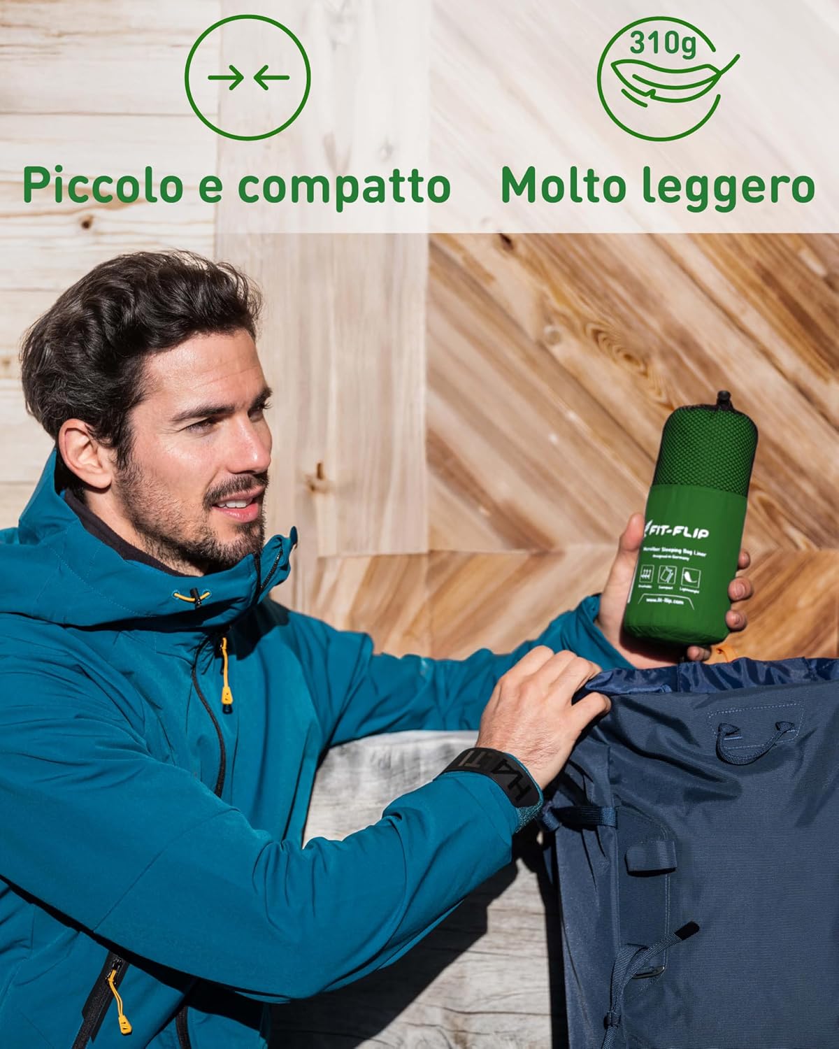 Thumbnail 4 de Fit-Flip Sacco Lenzuolo da Viaggio 220x90 cm