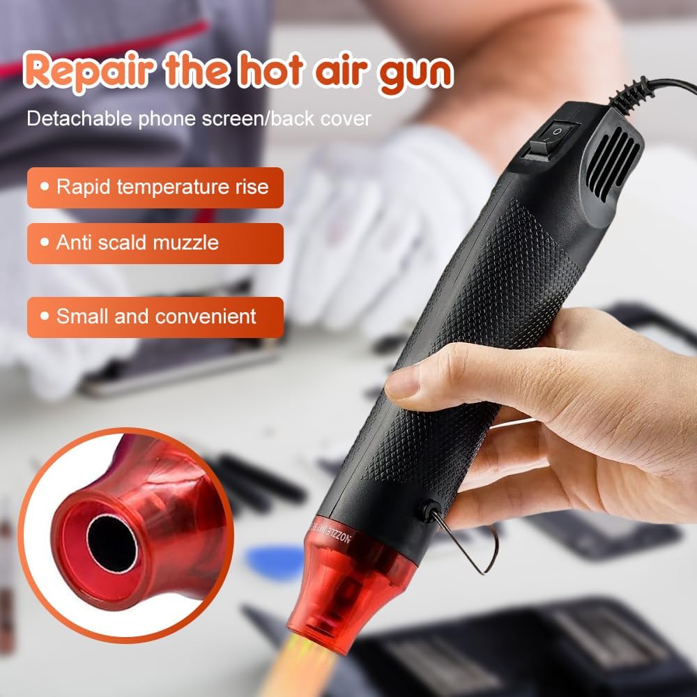 Detalle 2 de mizikuu P-RFQ mini-heteluchtpistool, 200 °C met 328 krimpkousen