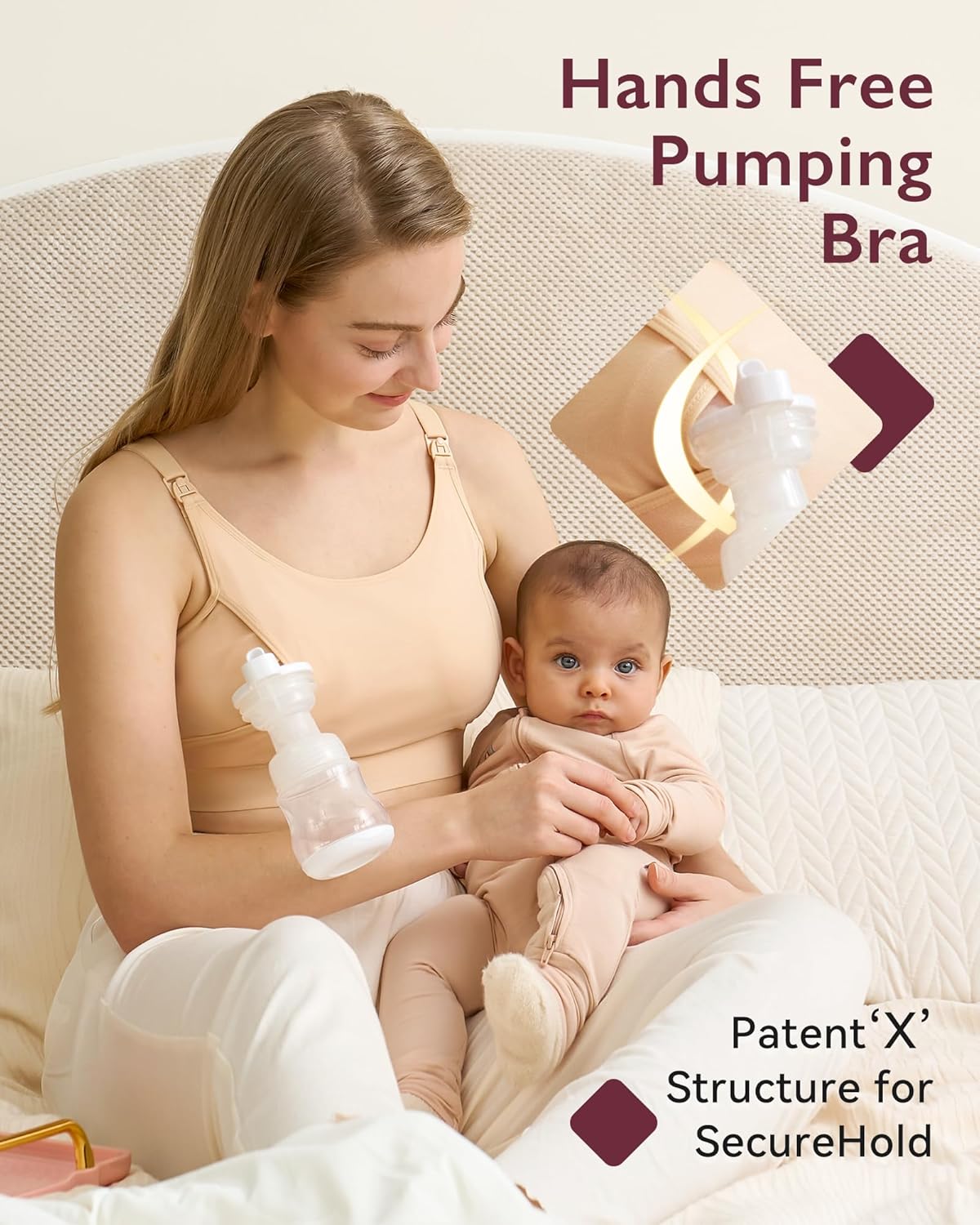 Thumbnail 1 de momcozy Hands Free Pumping Bra, Adjustable Breast-Pumps Holding Bra, Pumping & Nursing in One