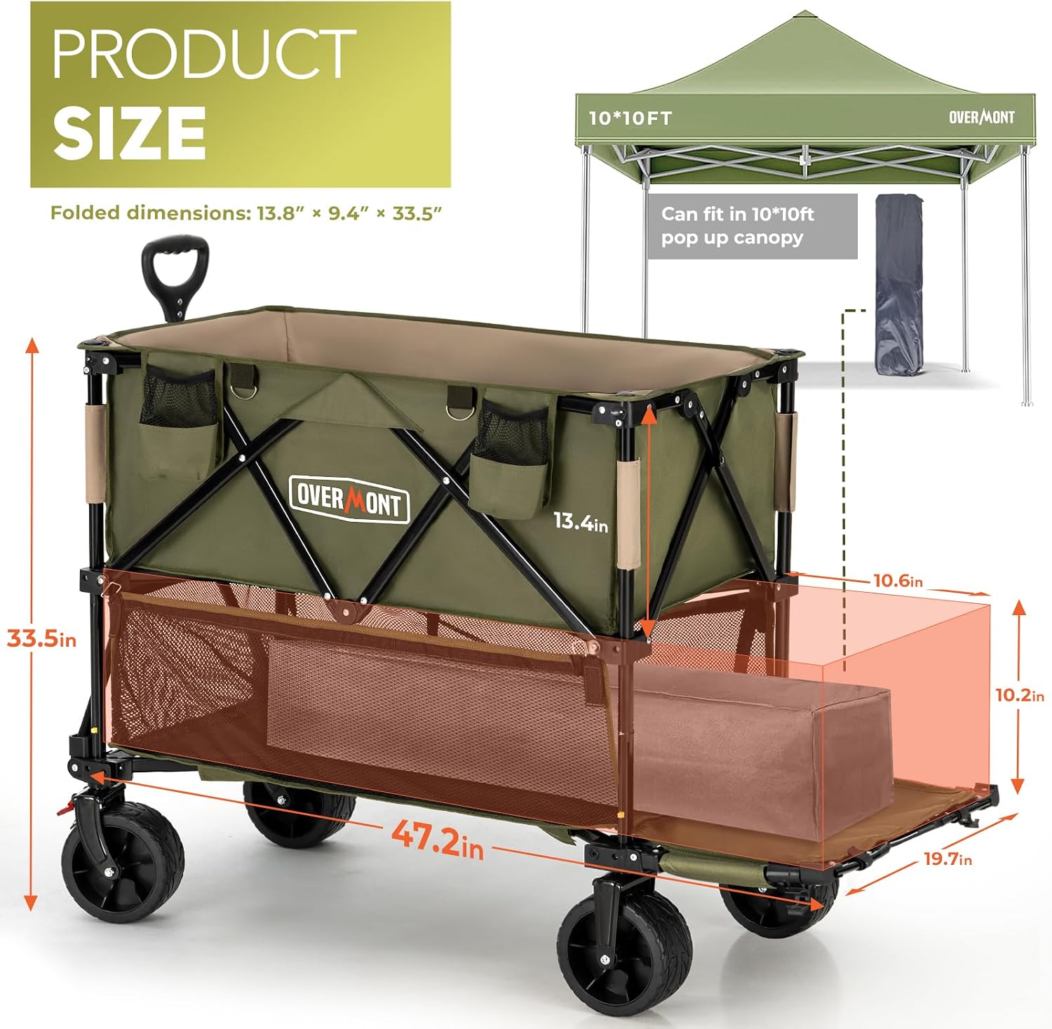 Detalle de Overmont folding wagon 400L
