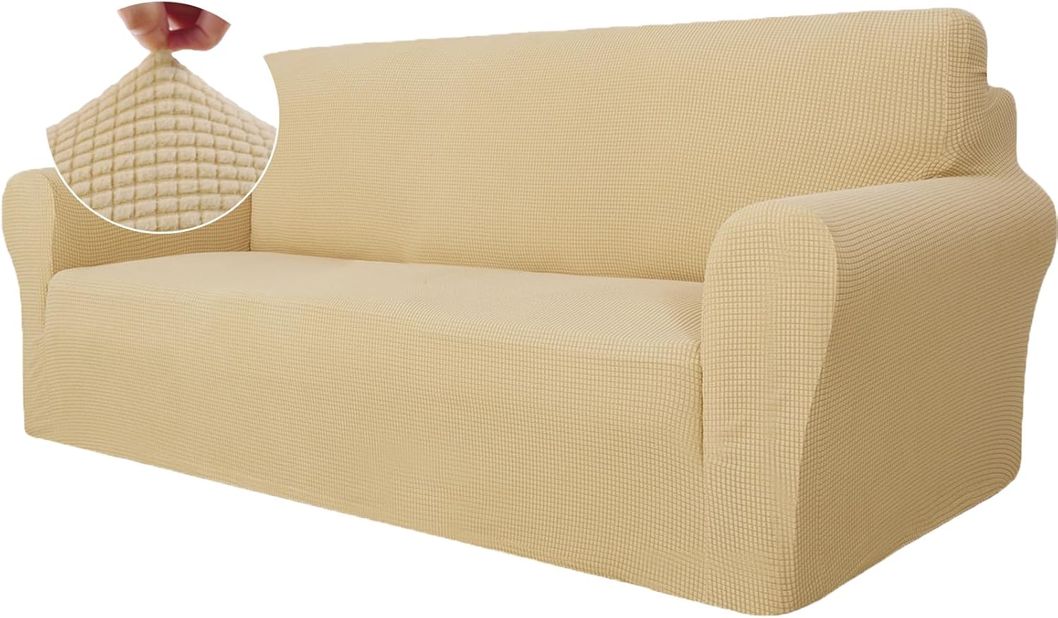 Detalle de Ystyle Funda Sofa 3 Plazas beige amarillo