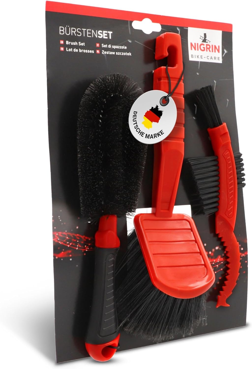Detalle de NIGRIN 753947 Bike Care Bicycle Cleaning Brush Set, 3-Piece