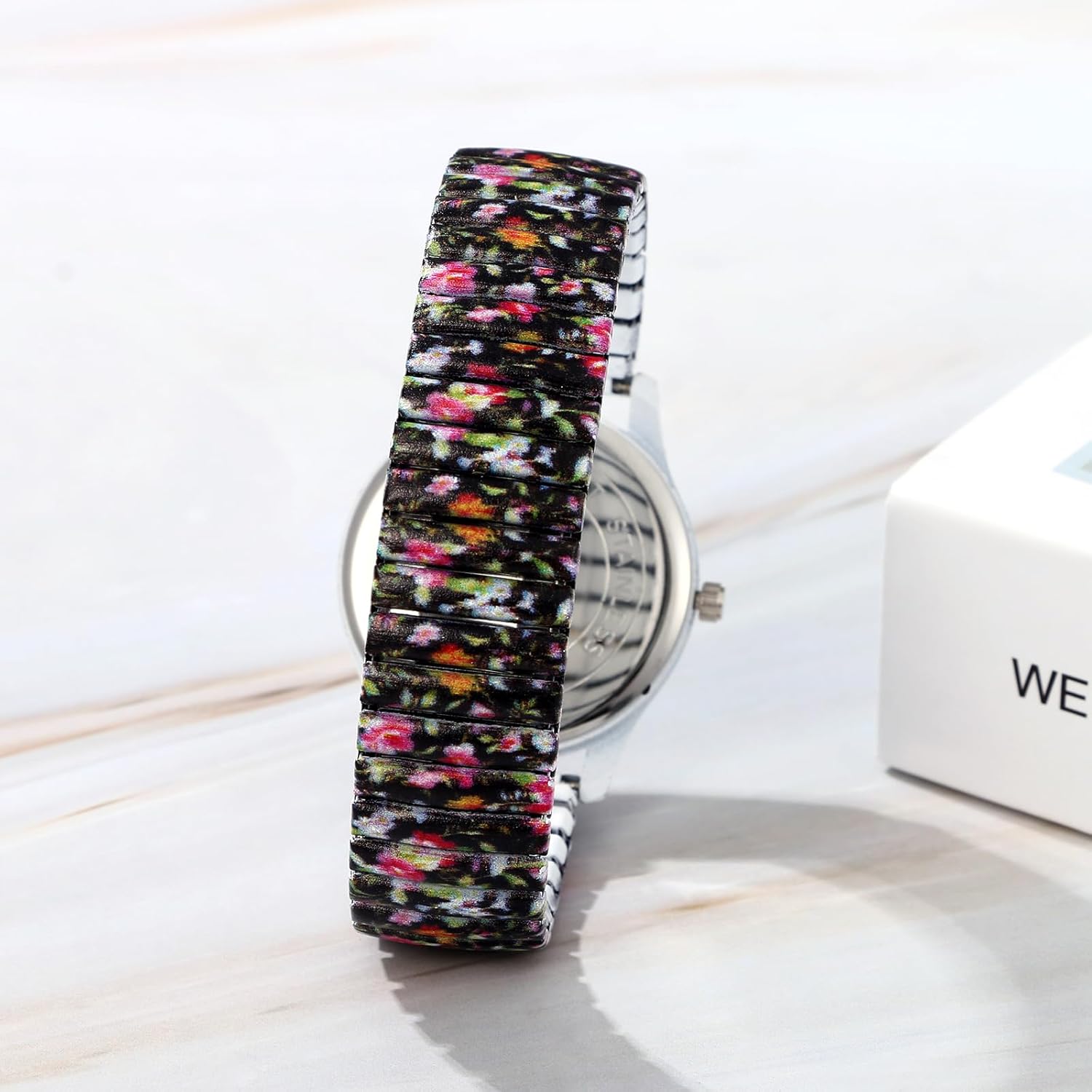Thumbnail 2 de JewelryWe Damenuhr aus Edelstahl mit elastischem Stretchband – Vintage Boho Analog Quarz