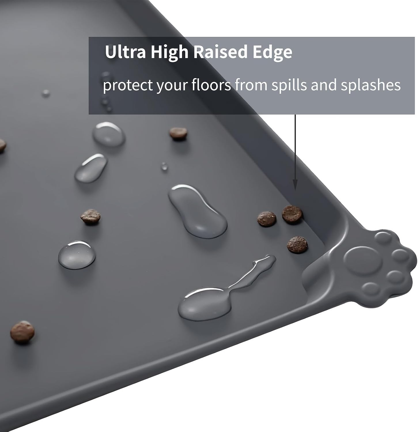 Detalle de Reopet Waterproof Pet Feeding Mat with Raised Non-Slip Silicone Edges
