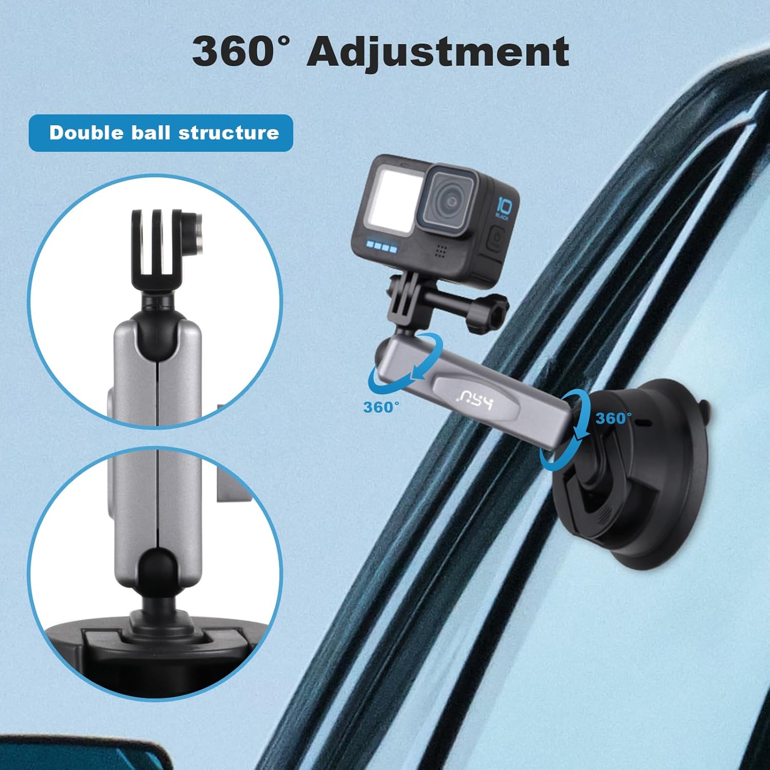 Thumbnail 2 de HSU Suction Cup Mount for Action Camera – Universal Car Window Kit