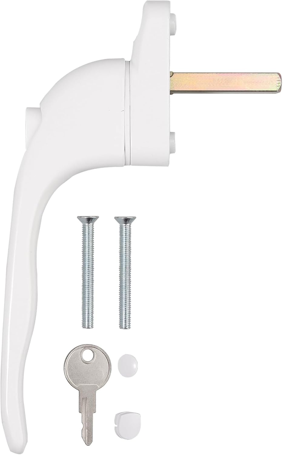 Thumbnail 6 de Kamtop 4-pack lockable inline window handles with key (aluminium) for UPVC, 43mm spindle, white