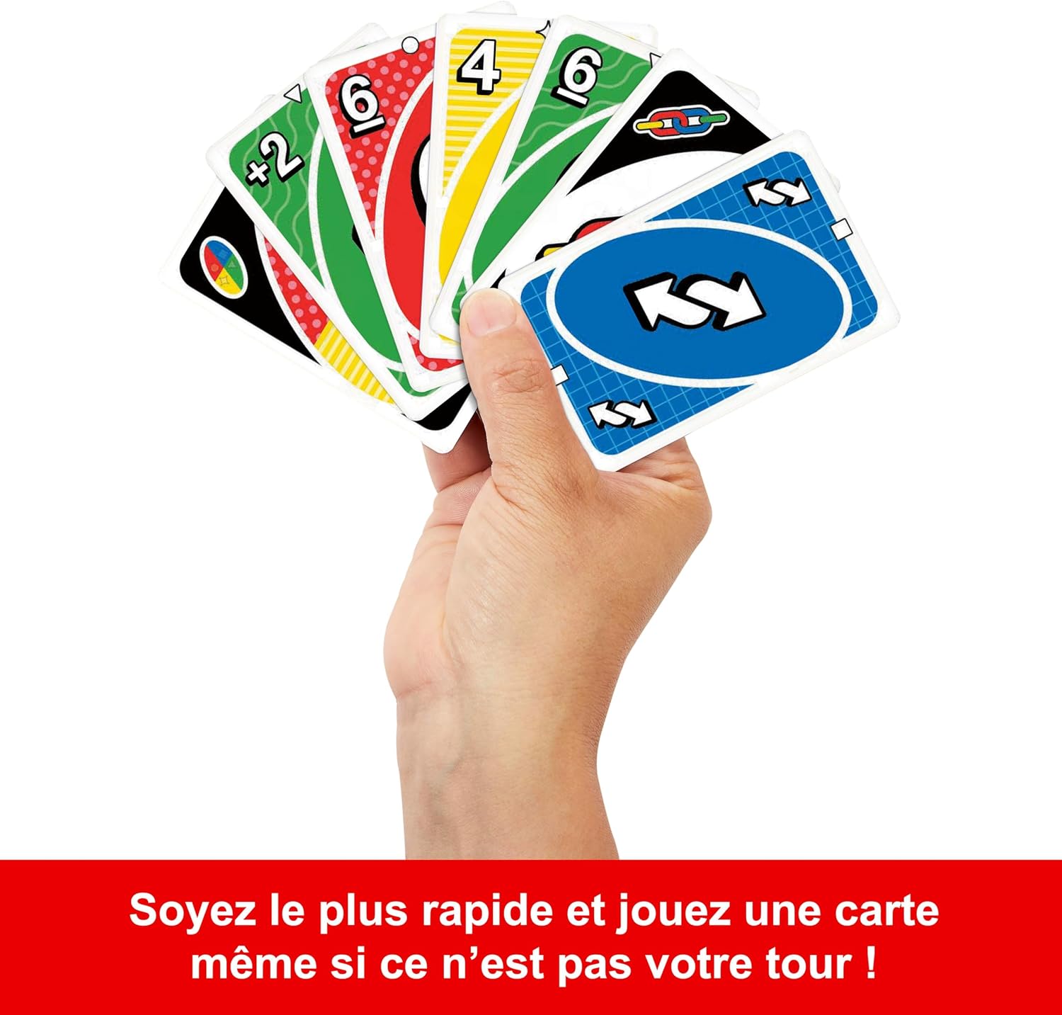 Detalle de Mattel UNO Party – Jeu de Cartes pour 6 à 14 joueurs, règles spéciales pour les grands groupes