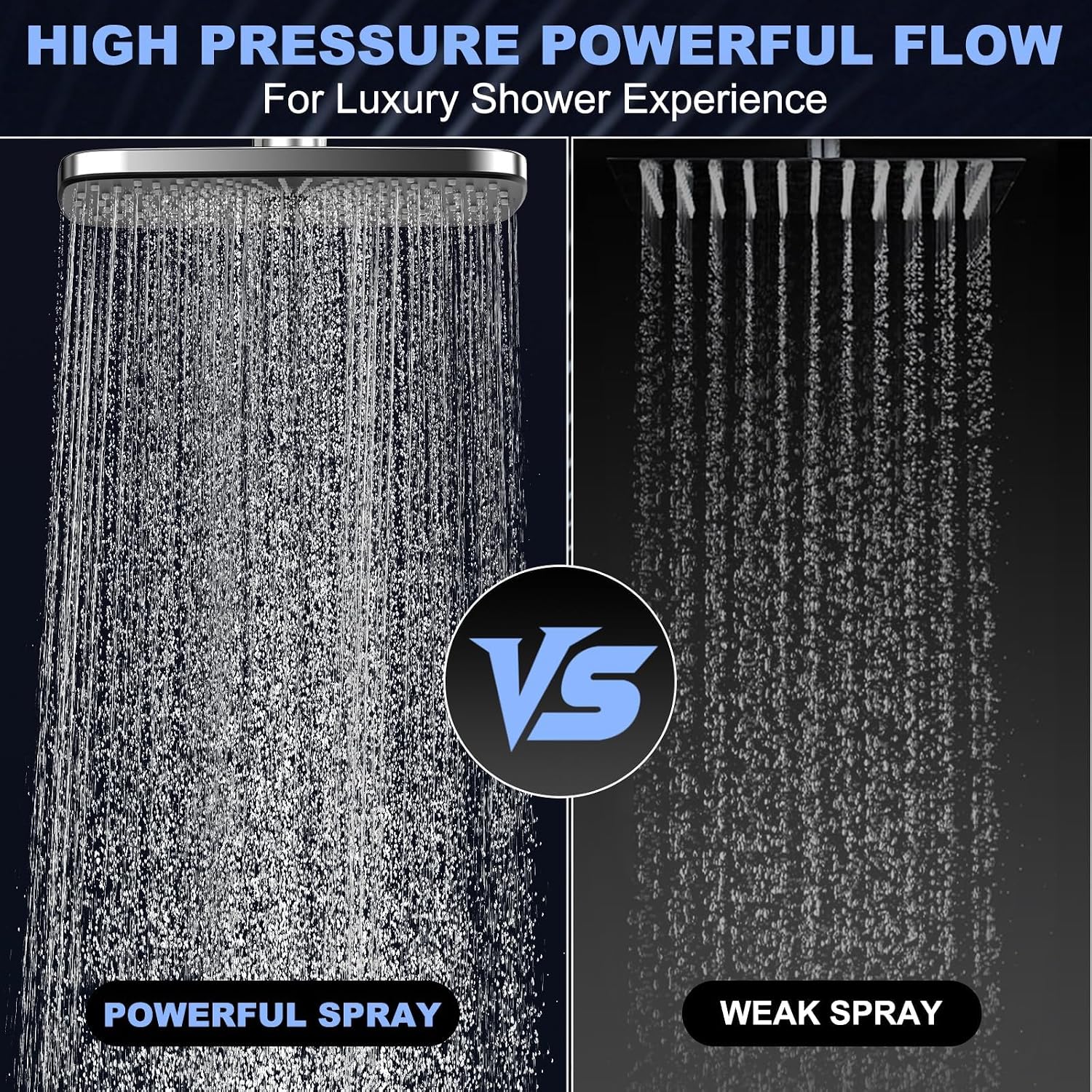 Detalle 2 de Tudoccy SHP-HS Shower Head Combo, 12-Inch Rainfall Head and 9-Setting Handheld