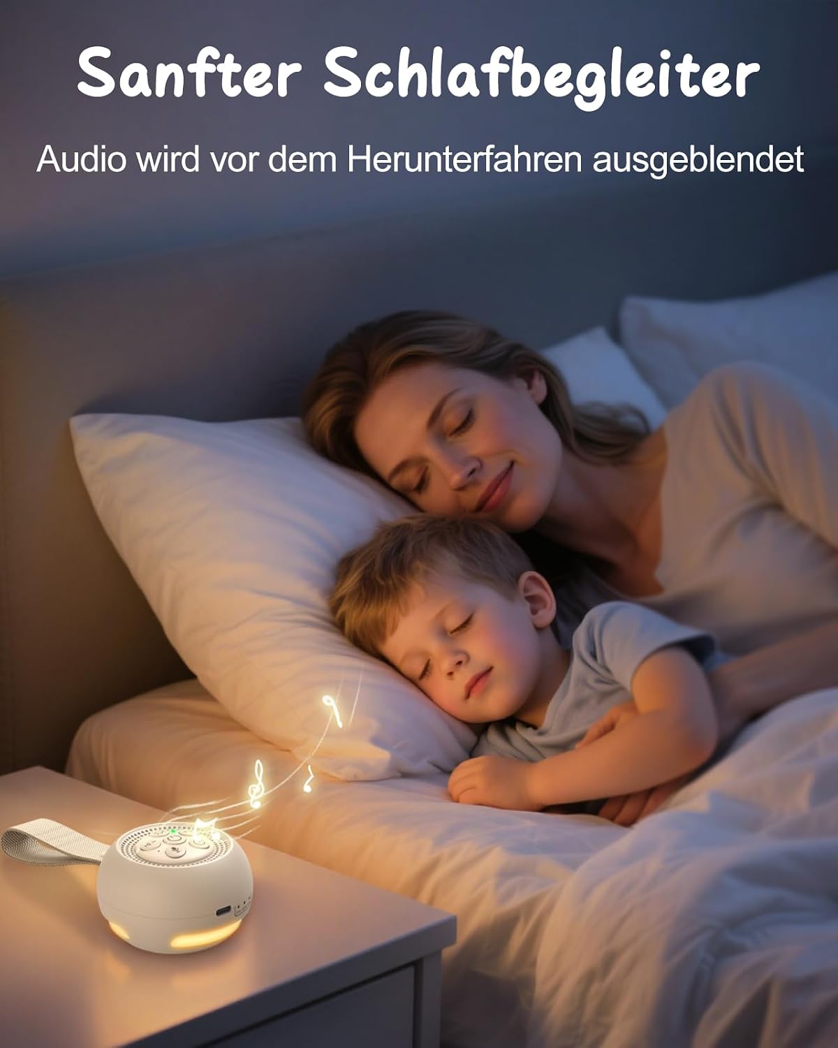 Thumbnail 6 de Babacom Tragbare White Noise Machine Baby mit Sprachaufzeichnung – 15 beruhigende Geräusche, Nachtlicht, Timer und USB-C