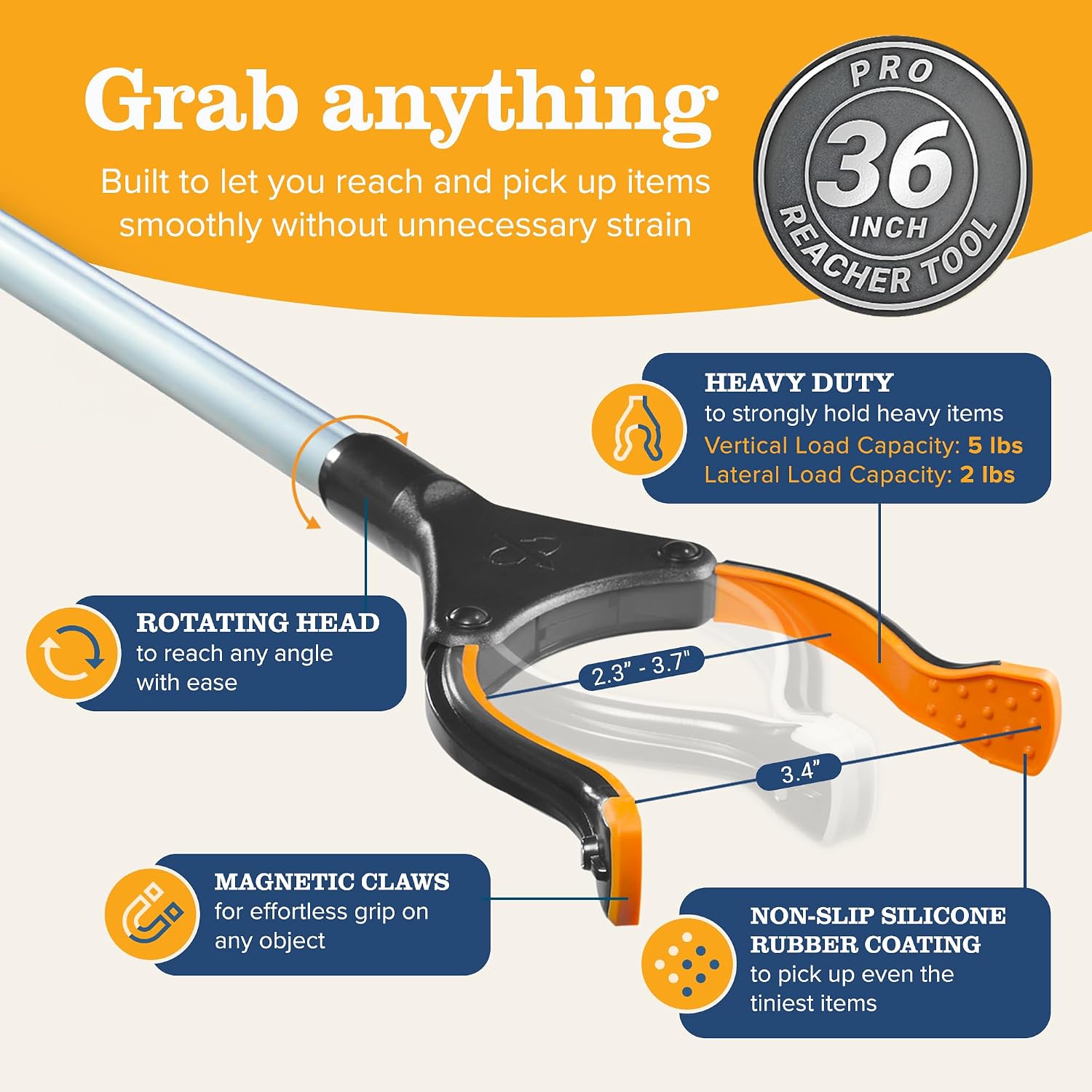 Thumbnail 4 de Ezpik 36in Litter Picker Foldable Grabber