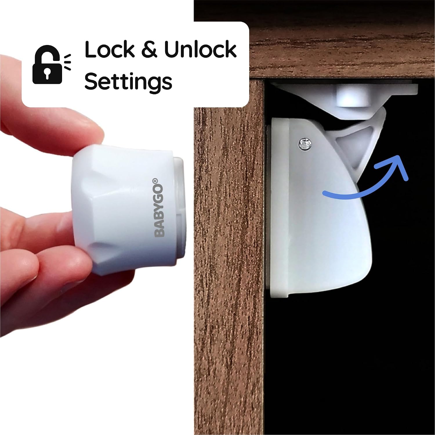 Thumbnail 1 de BABYGO Magnetic Child Safety Cupboard Locks – 10 Locks, 2 Keys & 8 Corner Protectors