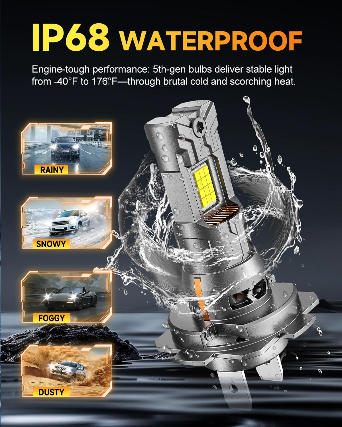 Thumbnail 6 de 2026 New H7/H7LL LED Bulbs (Plug & Play) 50,000LM, 6500K Cool White, Pack of 2