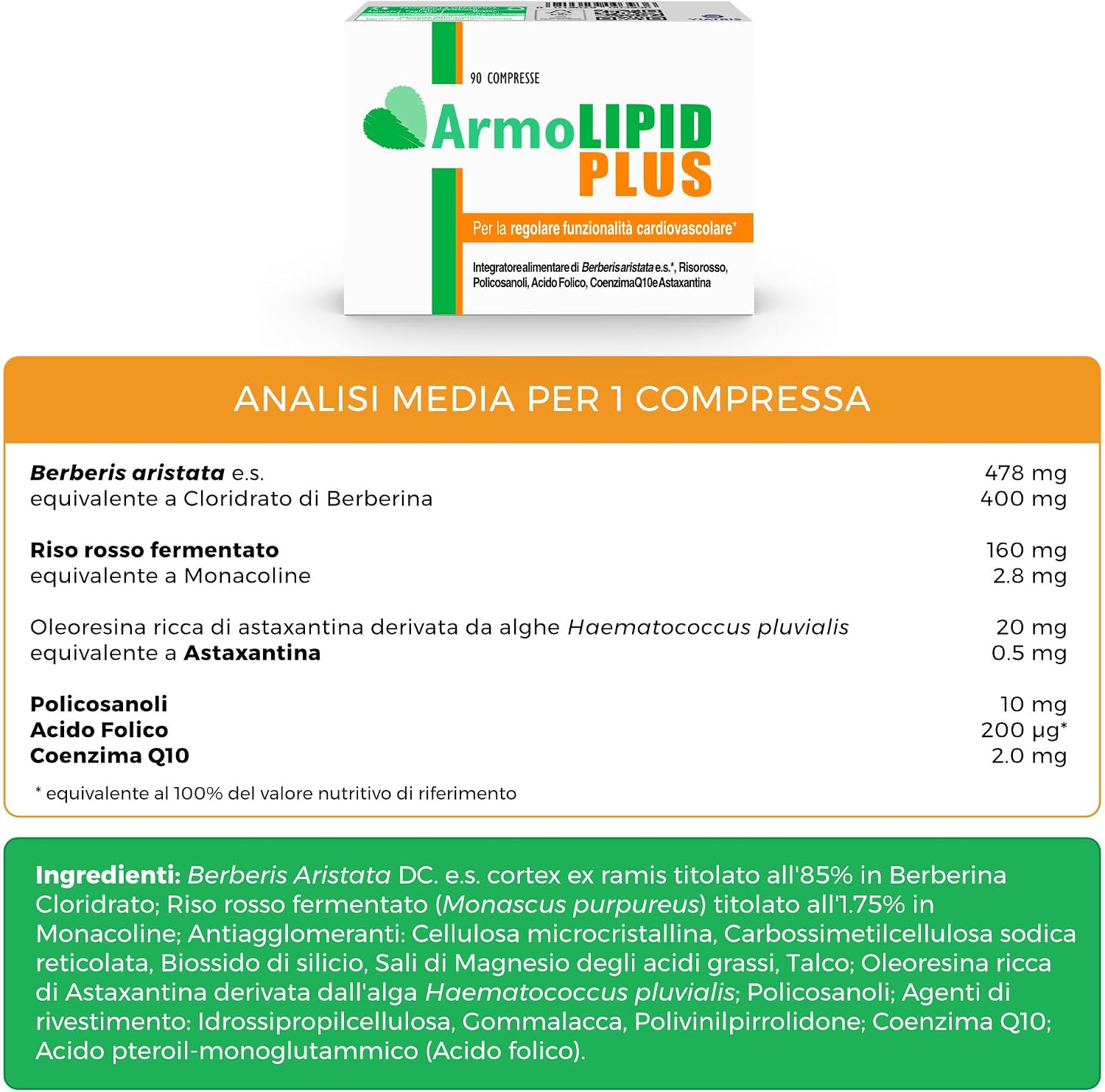 Detalle 1 de ARMOLIPID Armolipid Plus 90 compresse