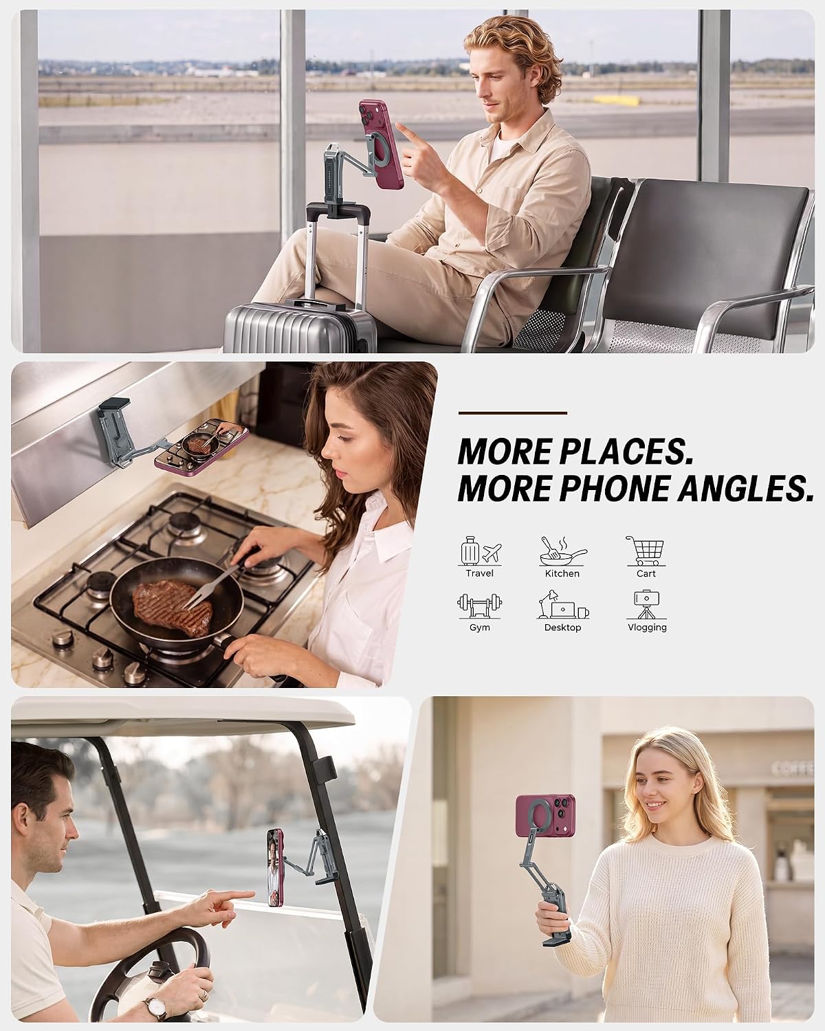 Detalle 1 de OMOTON Magnetic Phone Tripod, Aluminum
