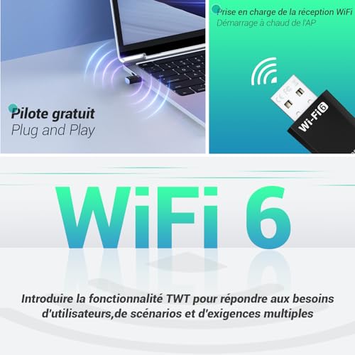 Detalle 2 de Clé WiFi 6 STAPERFO AX900 Mbps – Adaptateur USB double bande pour PC