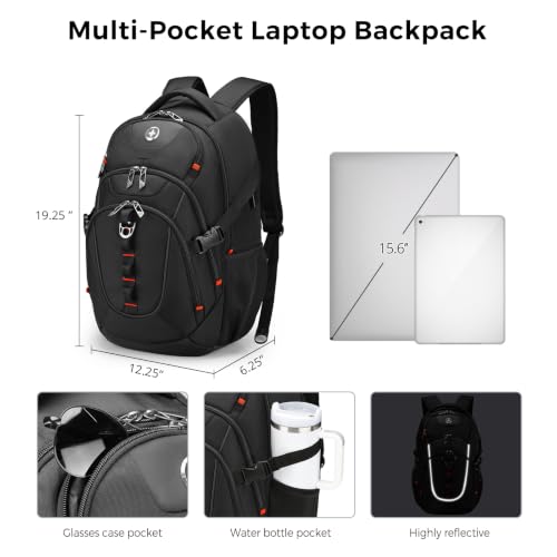 Detalle de Swissdigital Design Laptop Backpack SD803-01: A Practical, RFID-Protected Carry with USB Charging