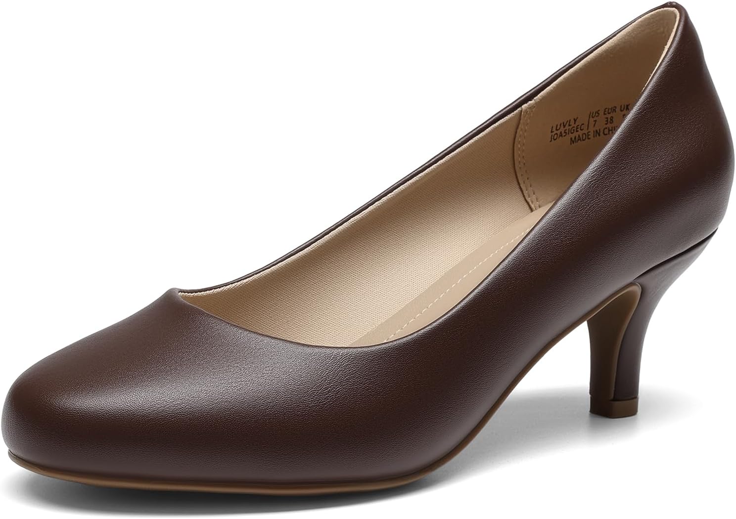 Thumbnail 6 de DREAM PAIRS Women's Kitten Heel Pumps, 2.5-Inch Heel, Round Toe, Slip-On