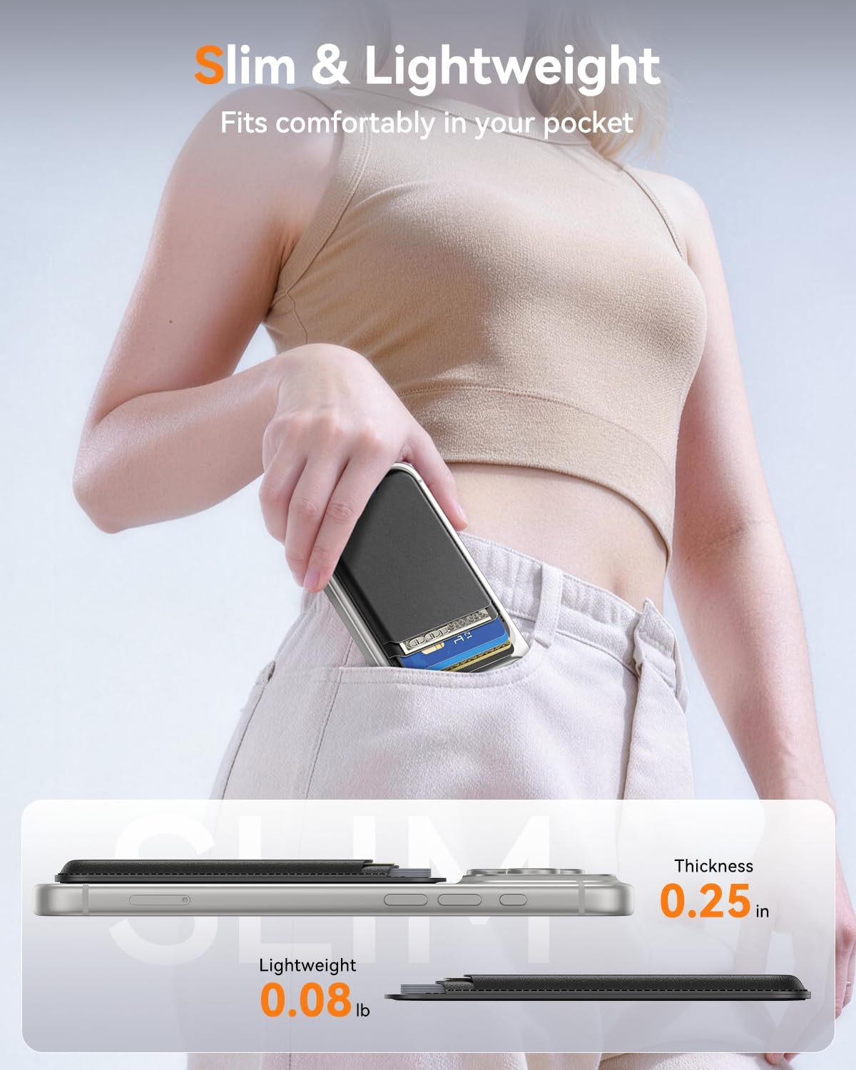 Thumbnail 6 de Fanseesy MagSafe Wallet (Carbon Fibre) – Slim 5 Card Holder with Magnetic Closure